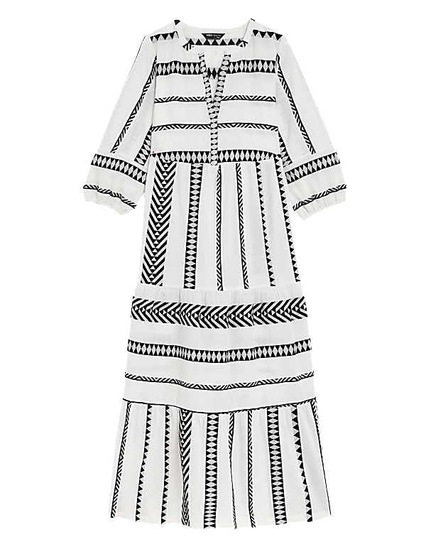 Cotton Rich Jacquard Midaxi Beach Dress