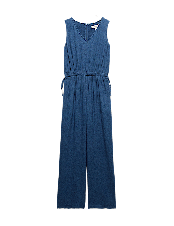 Linen Rich Tie Detail Jumpsuit