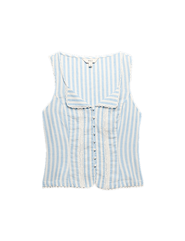 Linen Rich Lace Insert Top