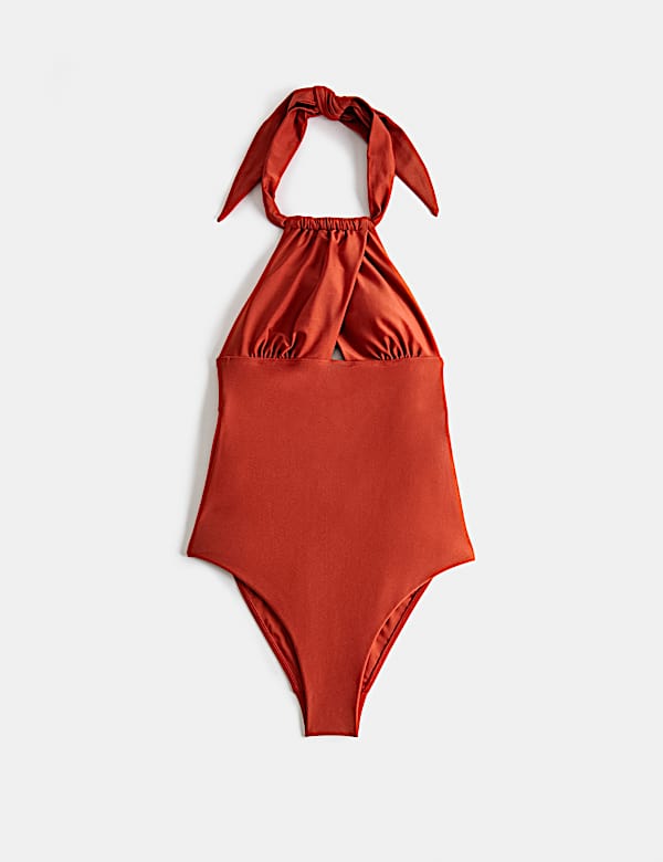 Maillot de bain rembourr&eacute; dos nu &agrave; d&eacute;tail n&oelig;ud - CH