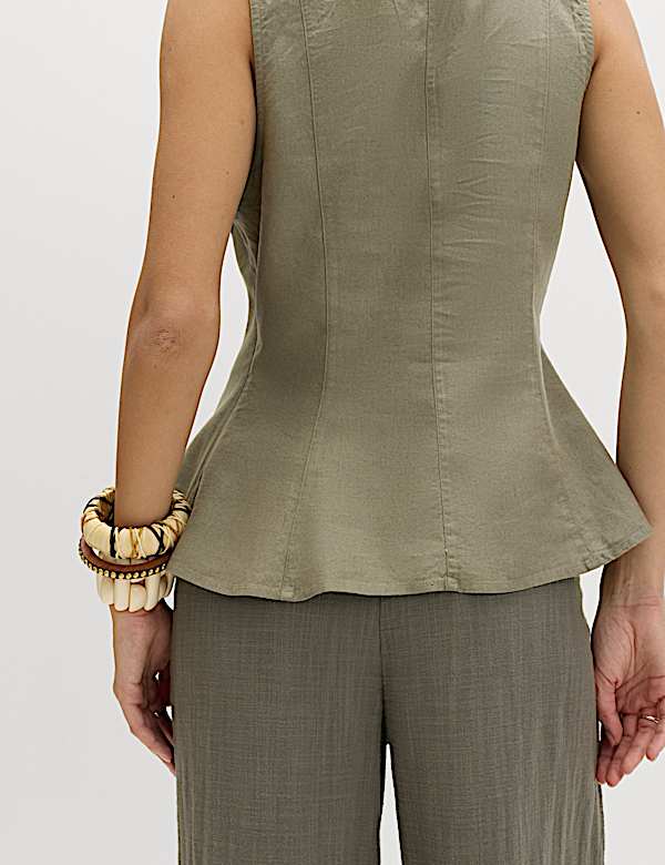 Linen Rich Vest Top - TW