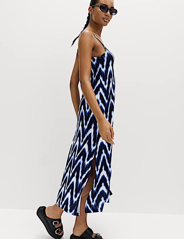 Printed Jersey Midaxi Beach Dress - JE