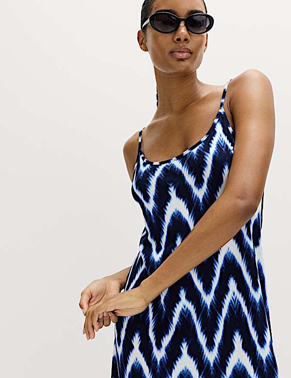 Printed Jersey Midaxi Beach Dress - JE