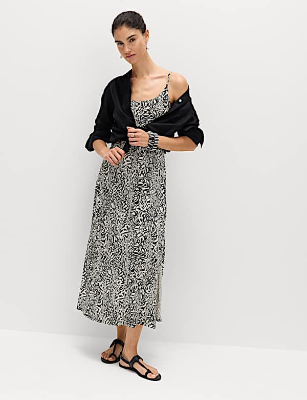 Printed Jersey Midaxi Beach Dress