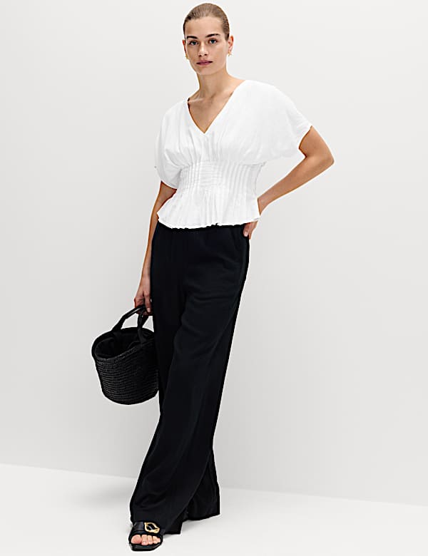 Linen Rich Waisted Top - FI