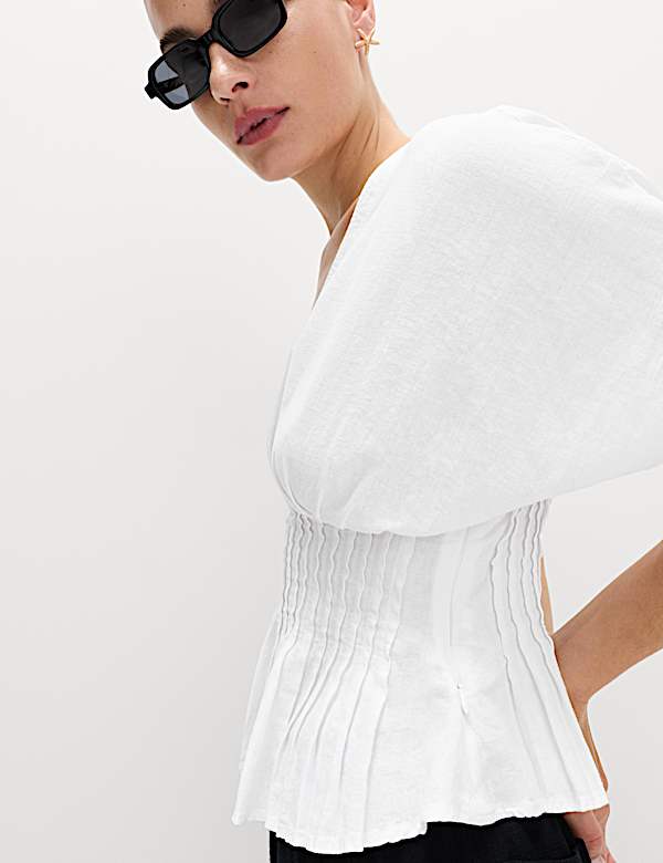 Linen Rich Waisted Top - FI