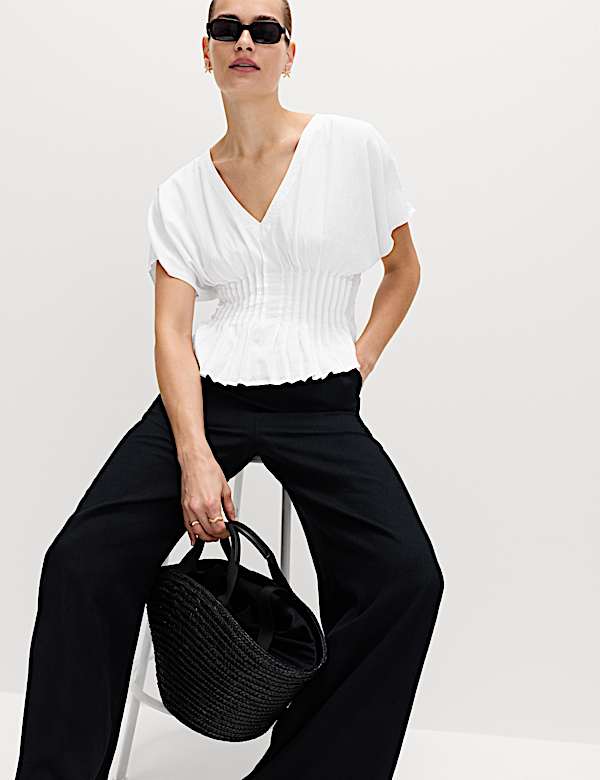 Linen Rich Waisted Top - FI