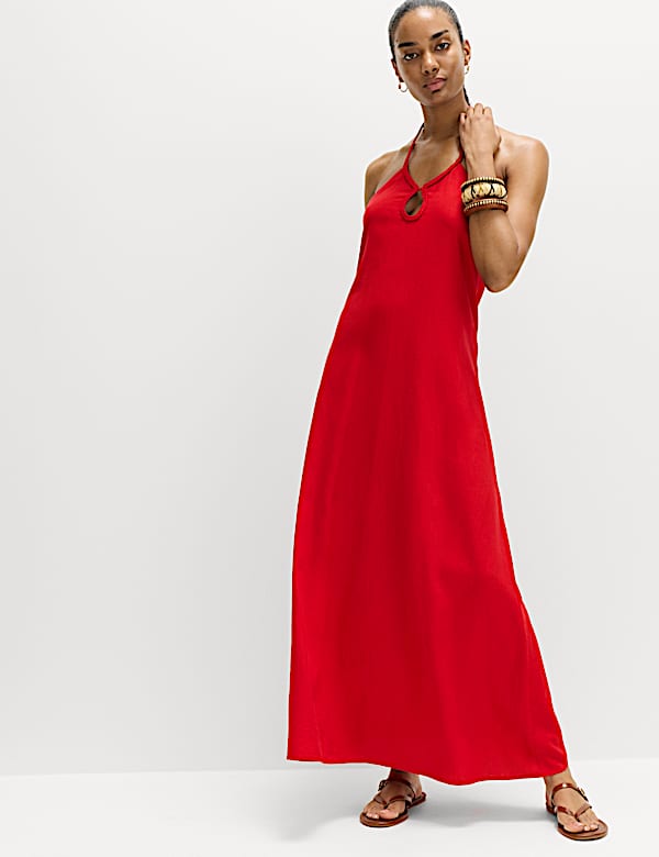 Robe dos nu coupe longue en lin