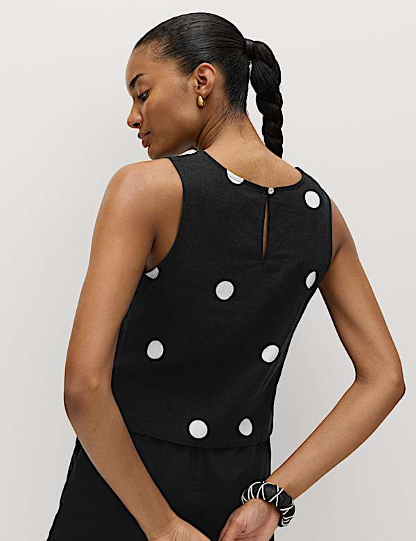 Koszulka na ramiączkach z lnem - PL