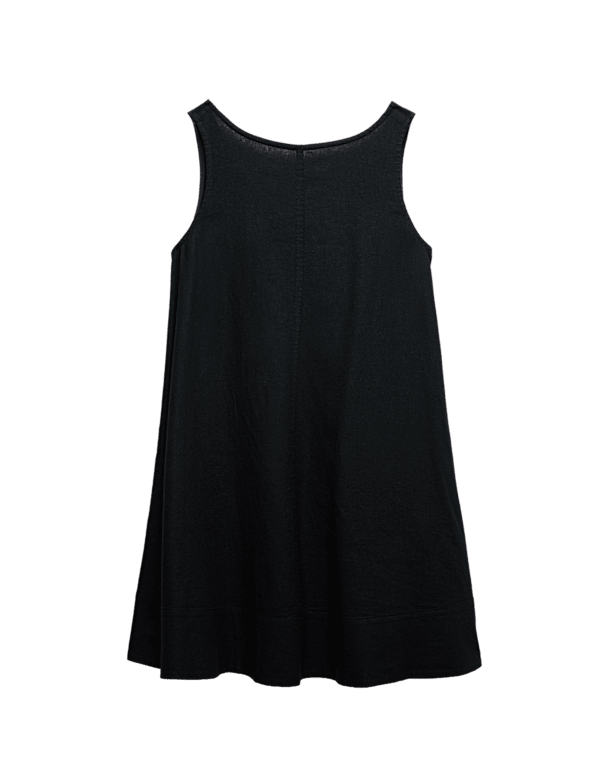 Linen Rich Scoop Neck Mini Swing Dress