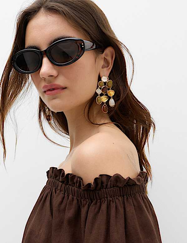 Linen Rich Volume Bardot Blouse - ID
