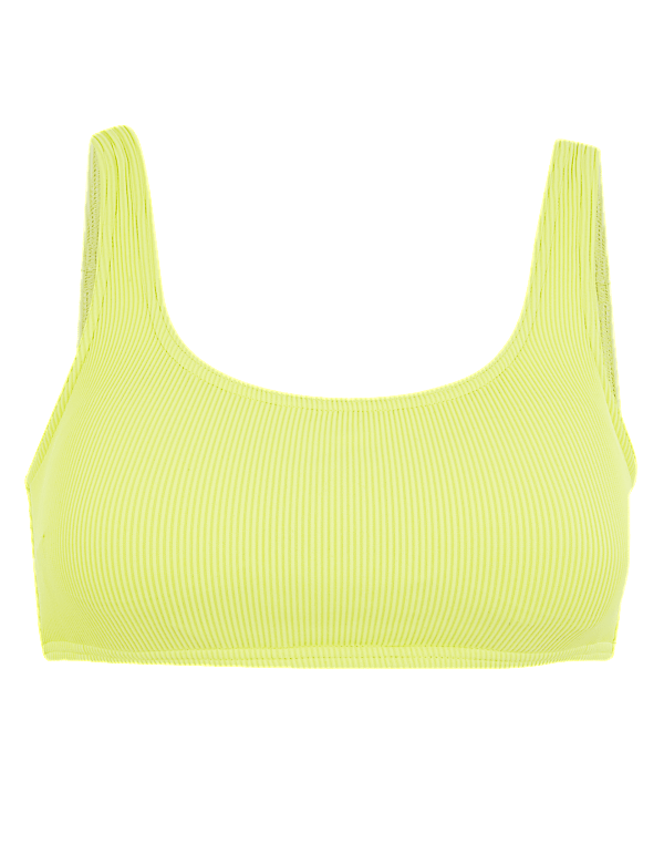 Ribbed Padded Scoop Neck Bikini Top