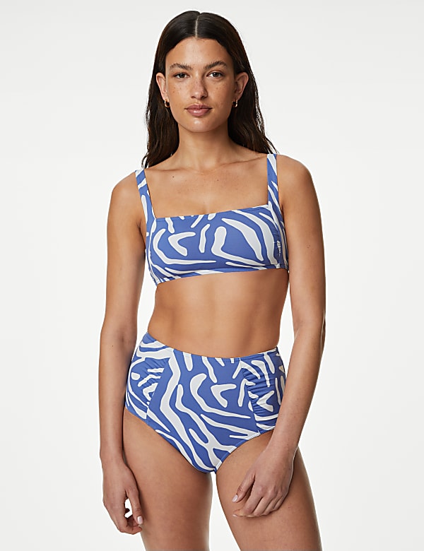 Printed Padded Square Neck Bikini Top