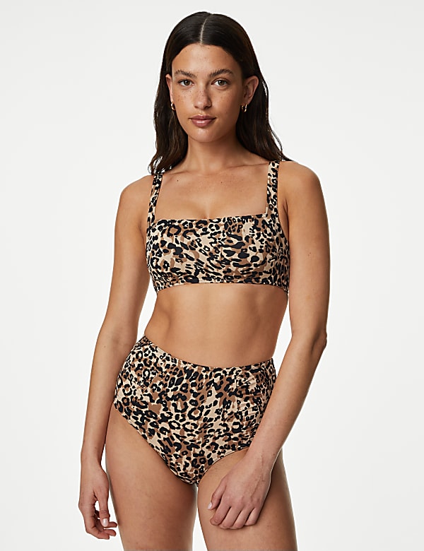 Printed Padded Square Neck Bikini Top