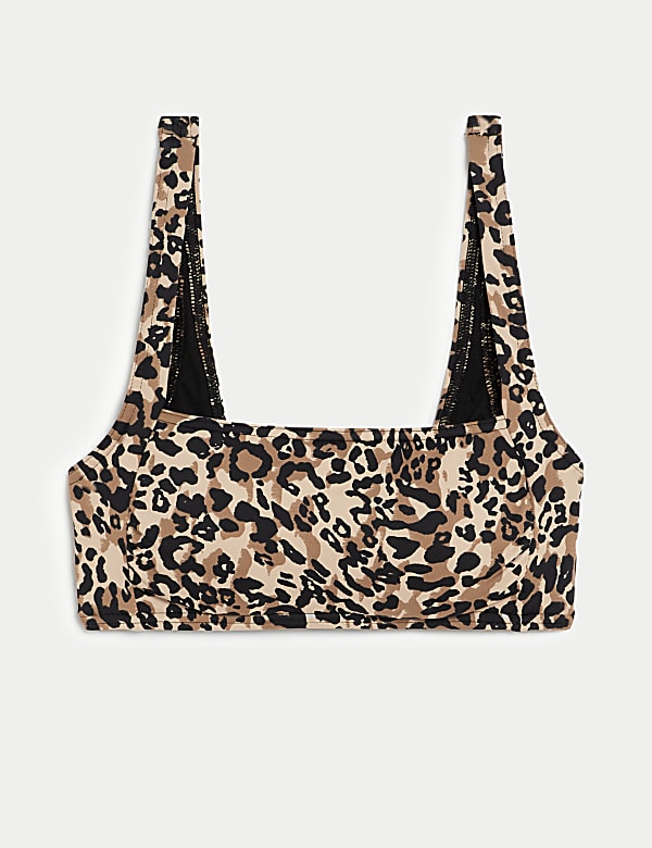 Printed Padded Square Neck Bikini Top - US