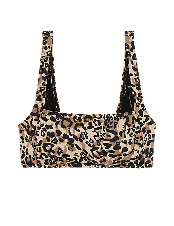 Printed Padded Square Neck Bikini Top