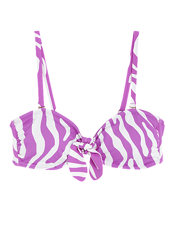 Printed Padded Bandeau Bikini Top