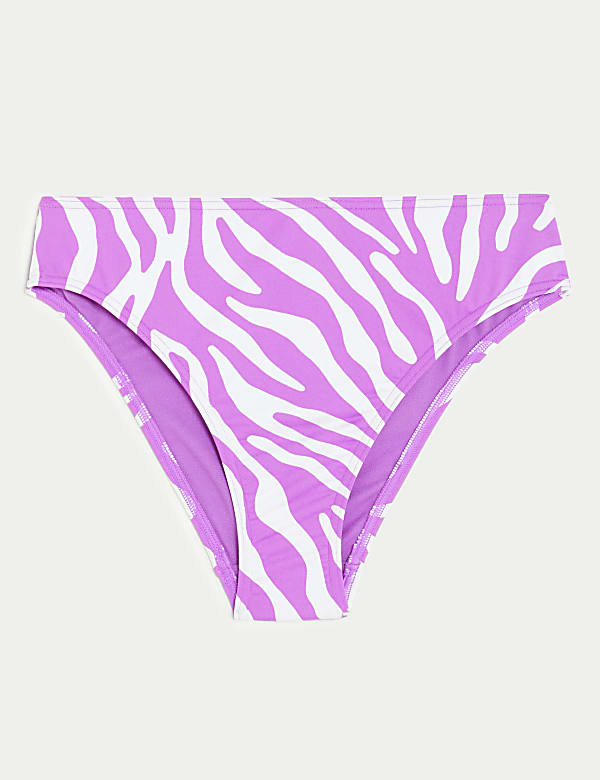 Printed High Waisted Bikini Bottoms - US