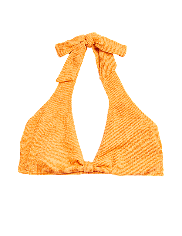 Textured Knot Front Bikini Top