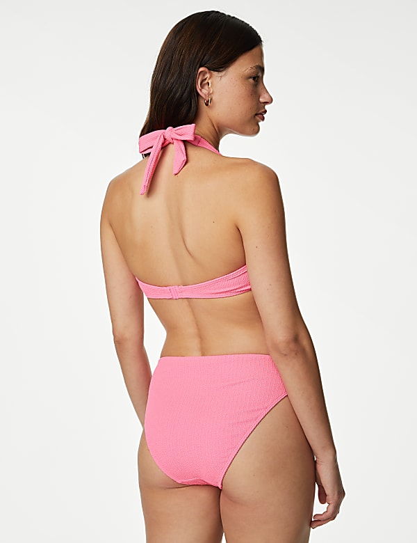 Textured Knot Front Bikini Top