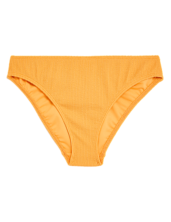 Textured High Leg Bikini Bottoms