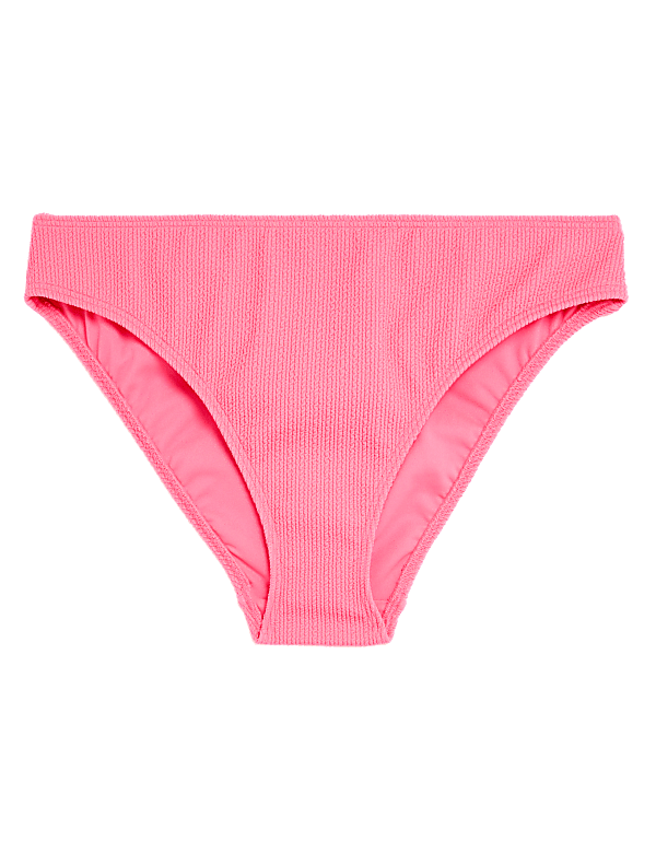 Textured High Leg Bikini Bottoms