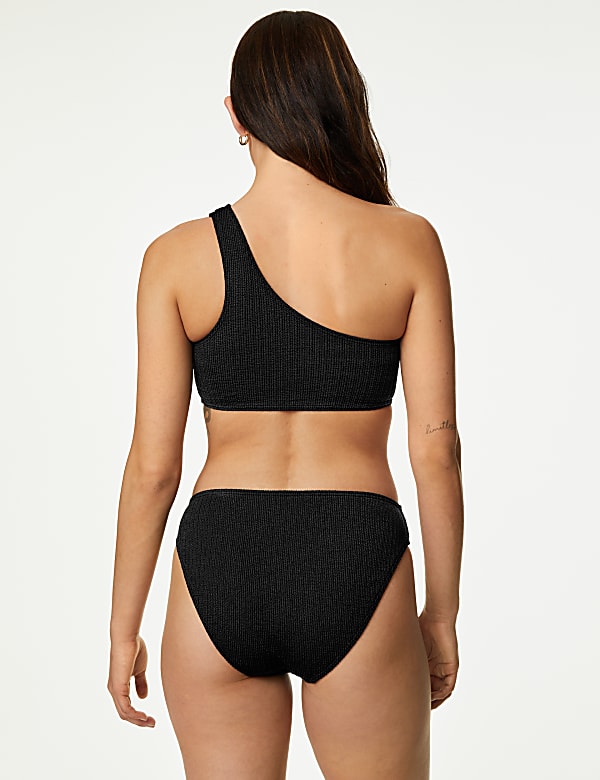 Textured One Shoulder Bikini Top