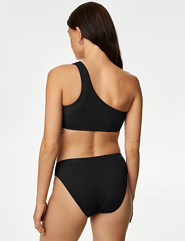 Textured High Waisted Bikini Bottoms