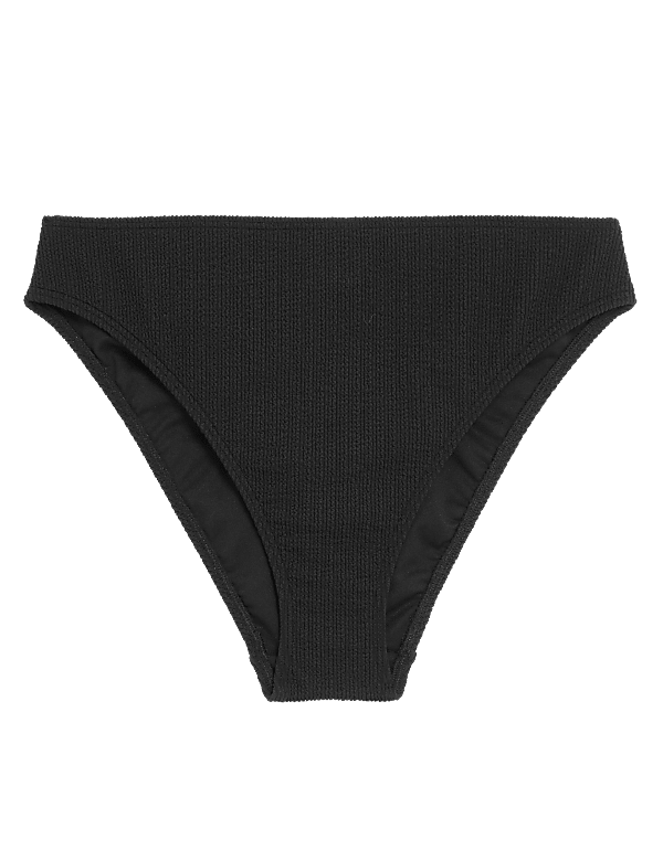 Textured High Waisted Bikini Bottoms