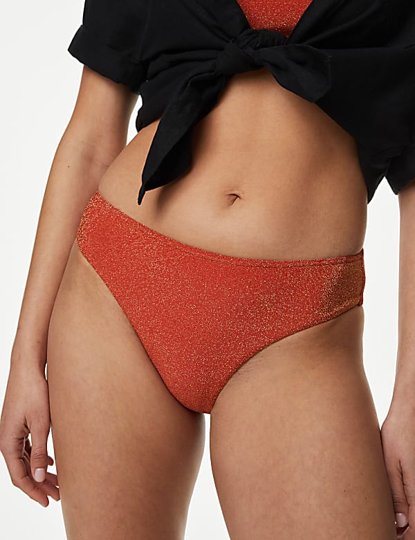 Sparkle High Leg Bikini Bottoms