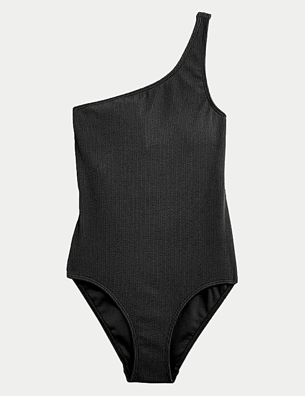 Textured One Shoulder Swimsuit - CZ