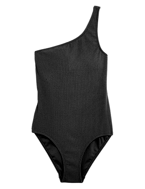 Textured One Shoulder Swimsuit