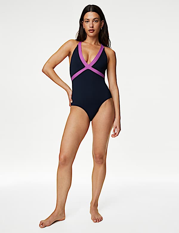 Monochrome Padded Plunge Swimsuit