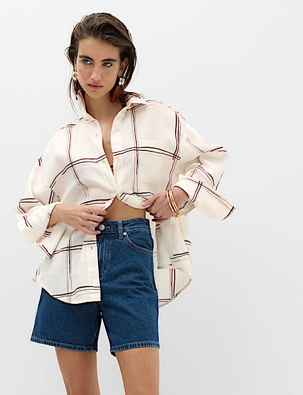 Pure Linen Checked Shirt
