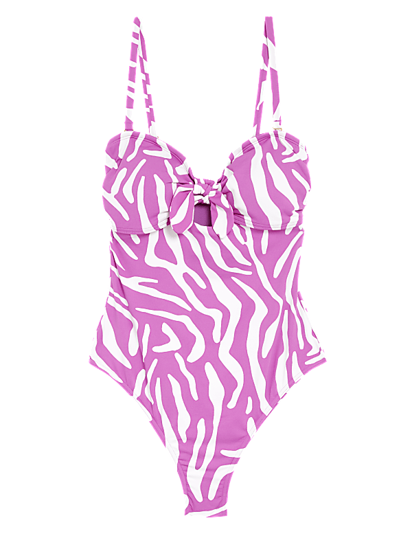 Printed Padded Tie Detail Swimsuit
