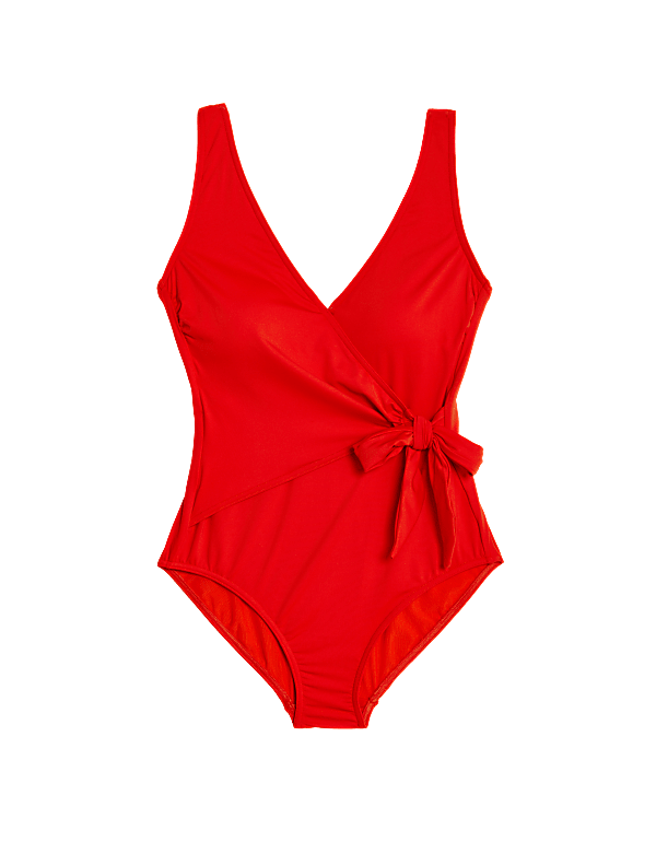 Tummy Control Wrap Plunge Swimsuit