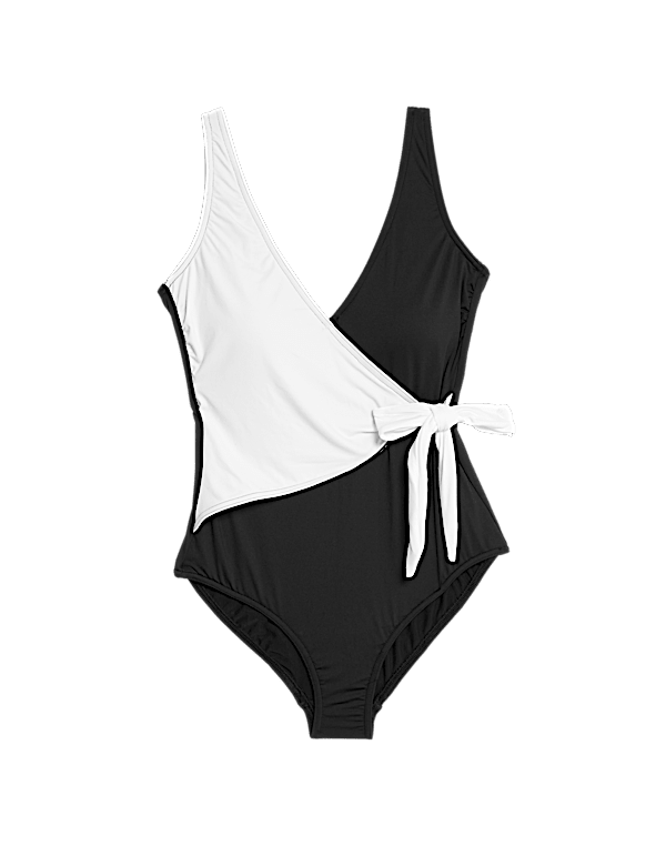 Tummy Control Wrap Plunge Swimsuit