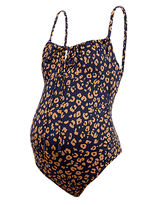 Maternity Printed Scoop Neck Swimsuit