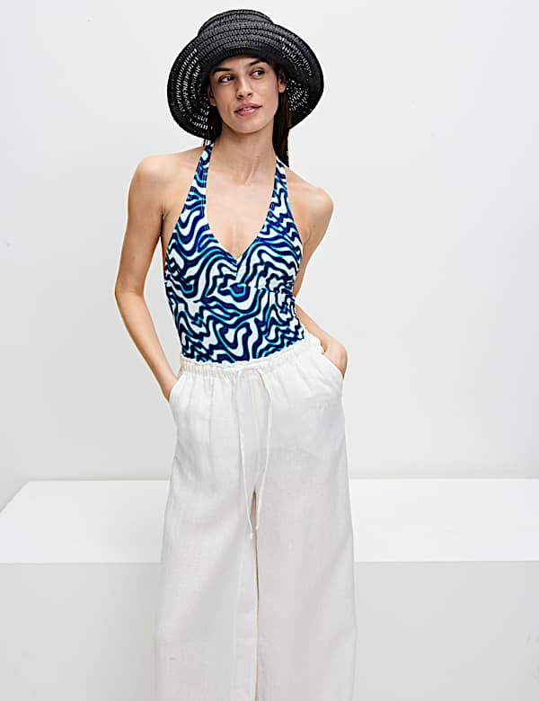 Printed Halterneck Swimsuit
