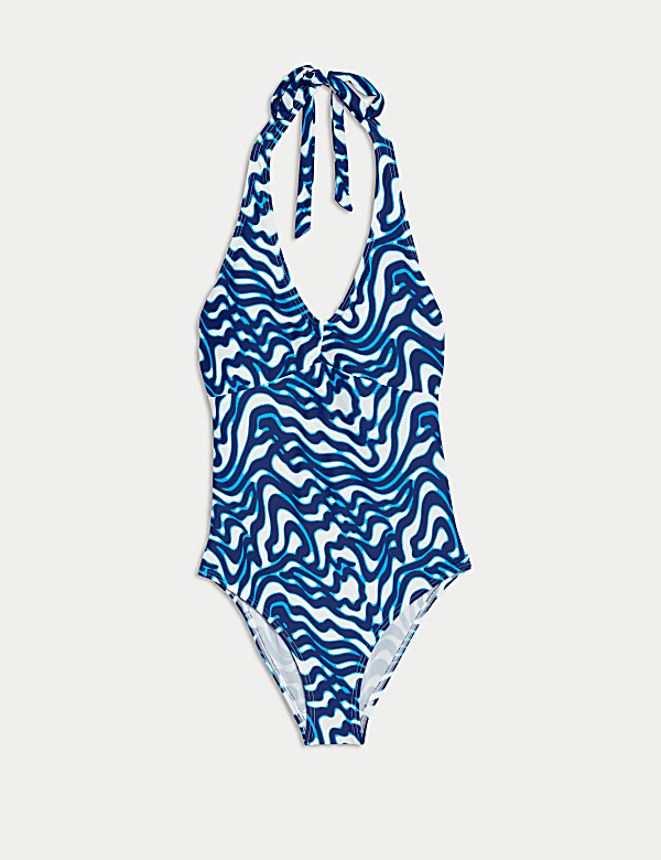 Printed Halterneck Swimsuit - CA