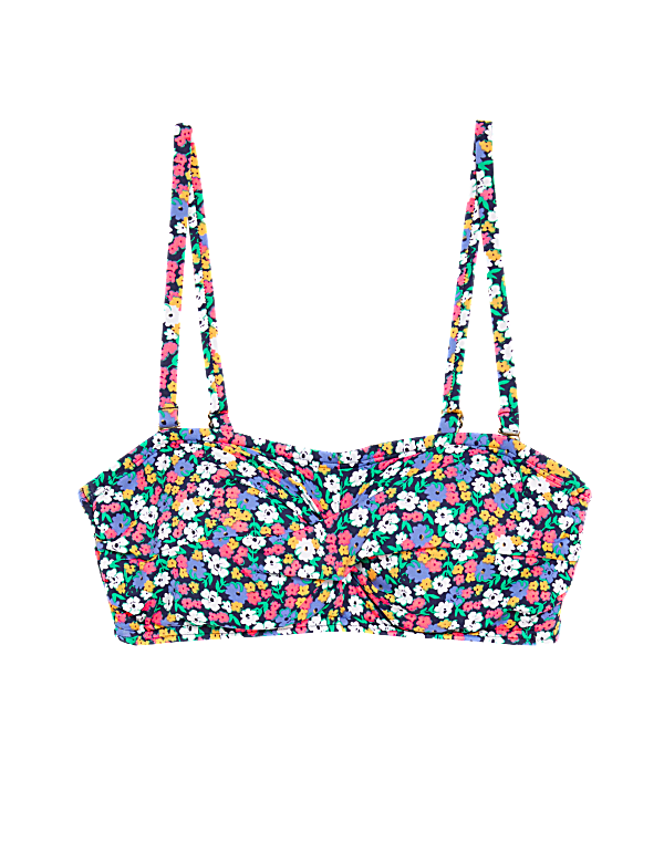 Printed Padded Bandeau Bikini Top
