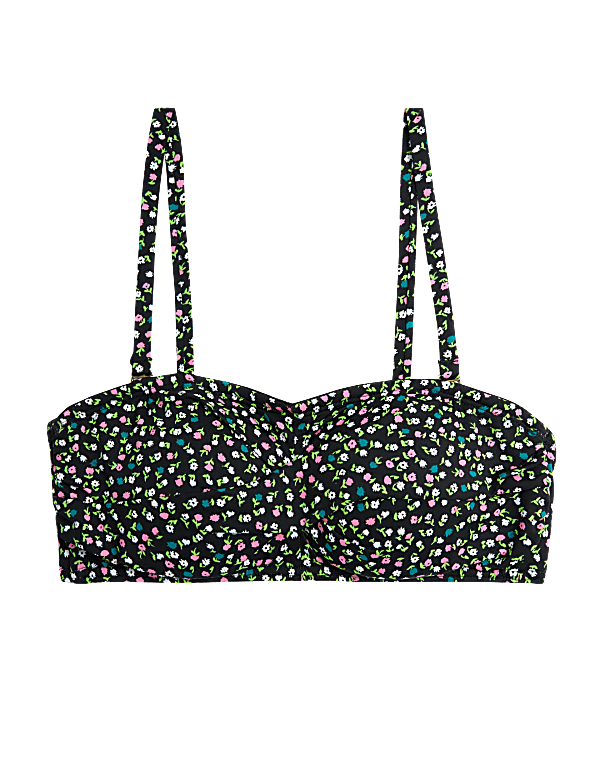 Printed Padded Bandeau Bikini Top