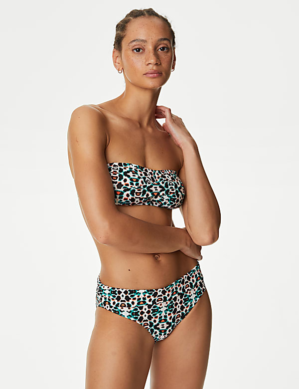Printed Padded Bandeau Bikini Top