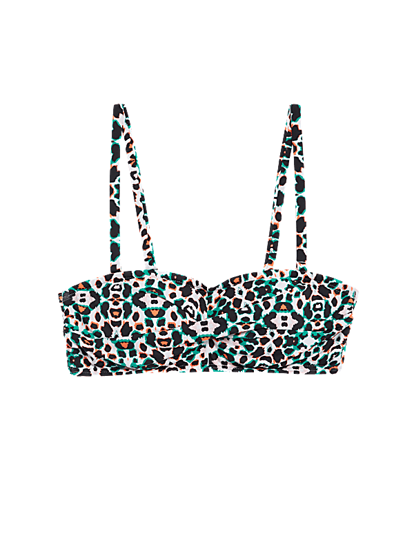 Printed Padded Bandeau Bikini Top