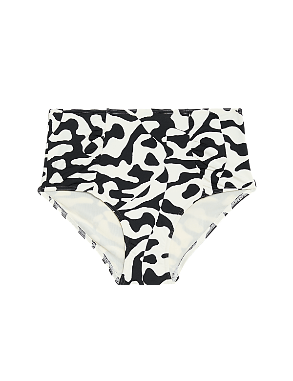 Tummy Control Printed Ruched Bikini Bottoms
