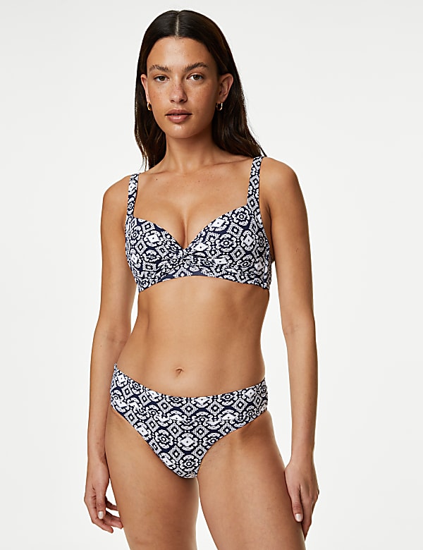 Printed Padded Plunge Bikini Top