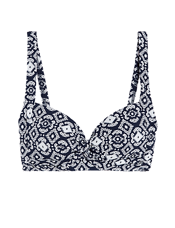 Printed Padded Plunge Bikini Top