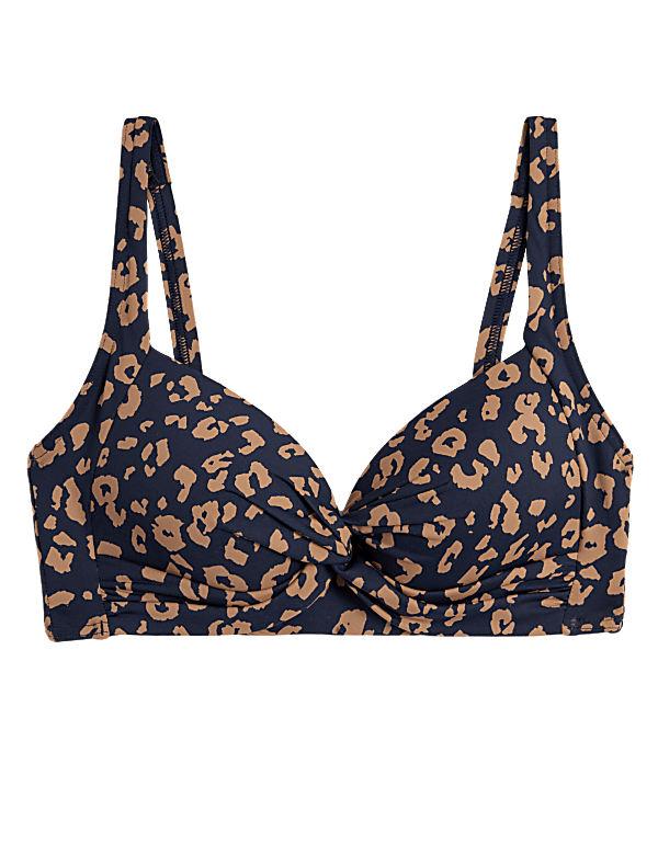Printed Padded Plunge Bikini Top