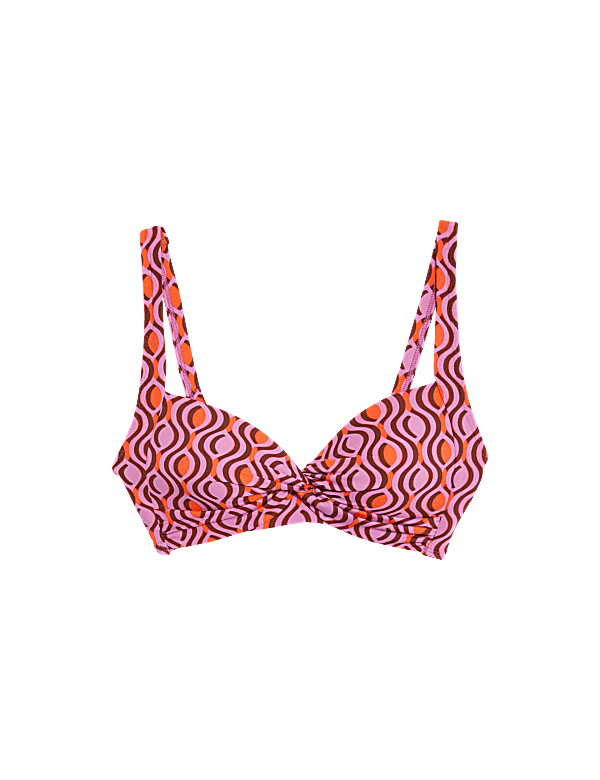 Printed Padded Plunge Bikini Top