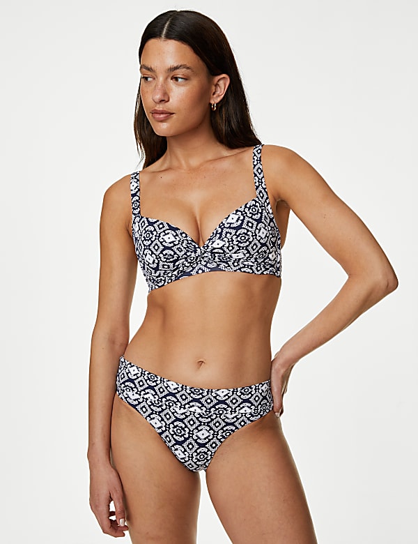 Printed Roll Top Bikini Bottoms
